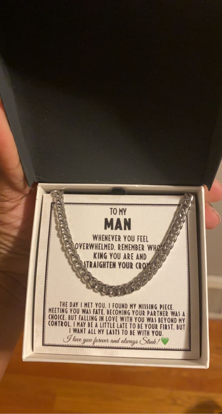 Customer photo review of To My Man - Straighten Your Crown - Cuban Link Chain Necklace