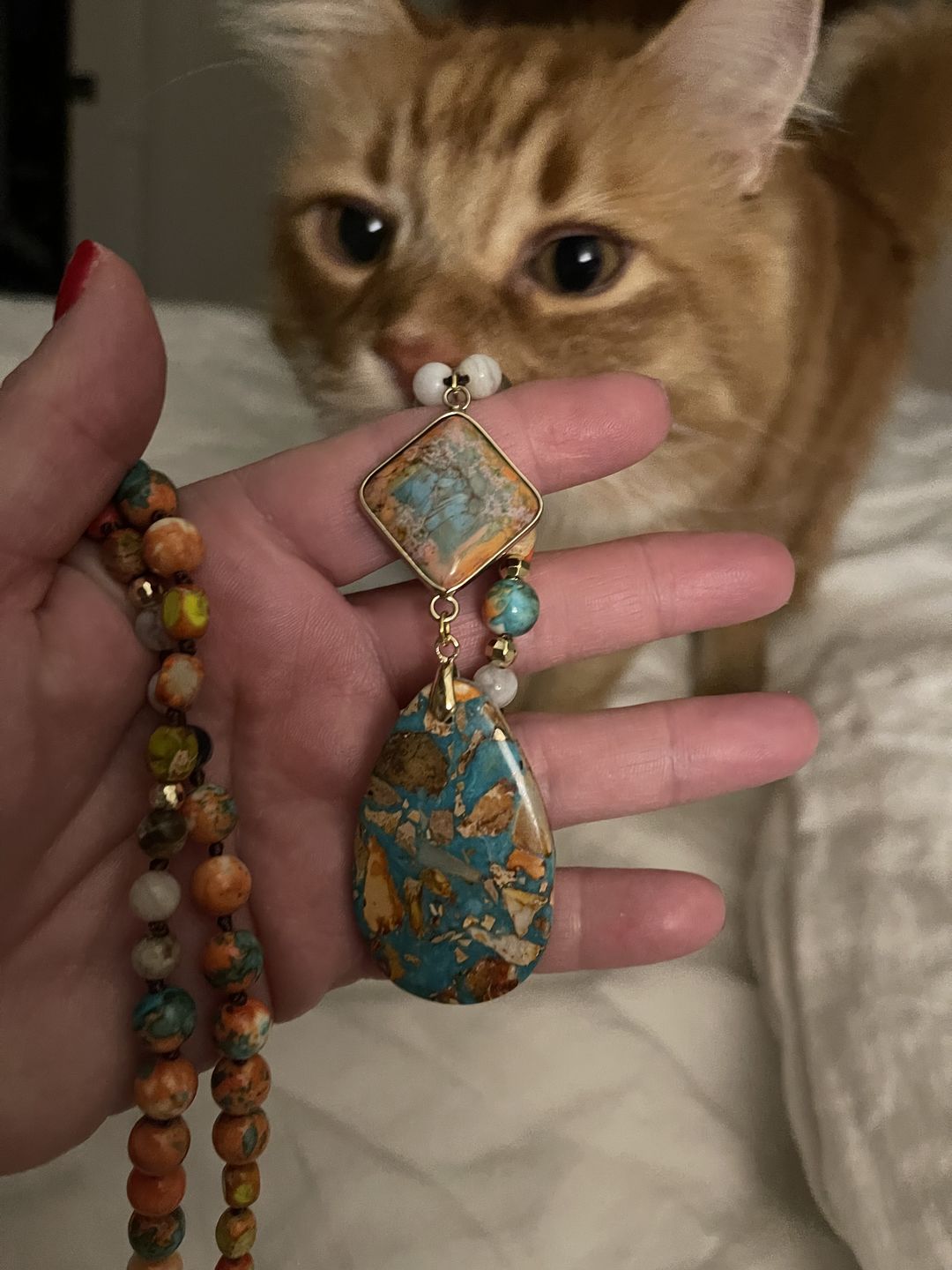 Customer photo review of Intense Jasper Spiritual Necklace