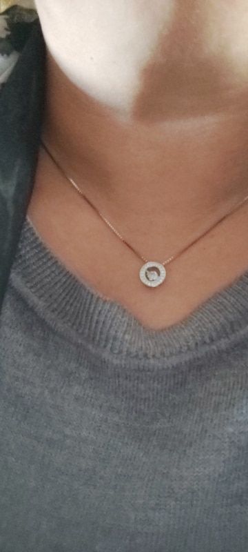 Customer photo review of Dancing Stone Circle of Love Solid 925 Silver Necklace