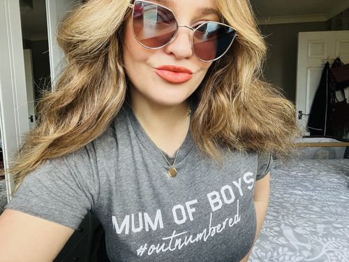 Customer photo review of Mum of Boys Hashtag Outnumbered T-Shirt