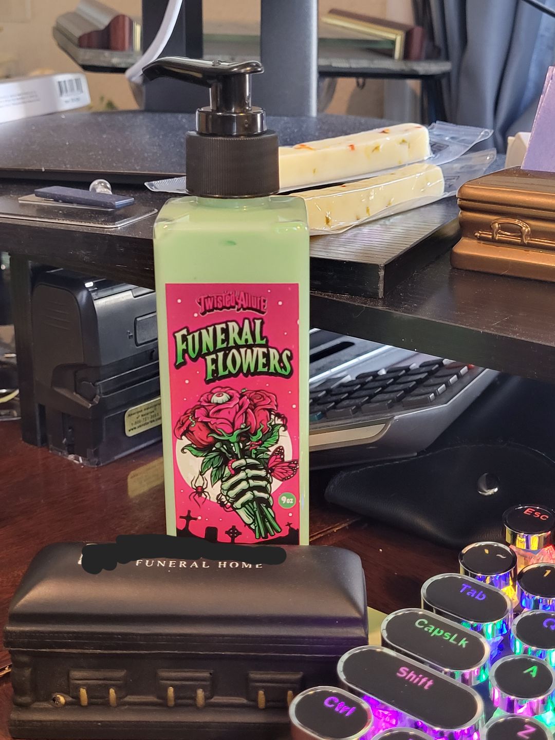 Customer photo review of Funeral Flowers body lotion (Graveyard Roses)