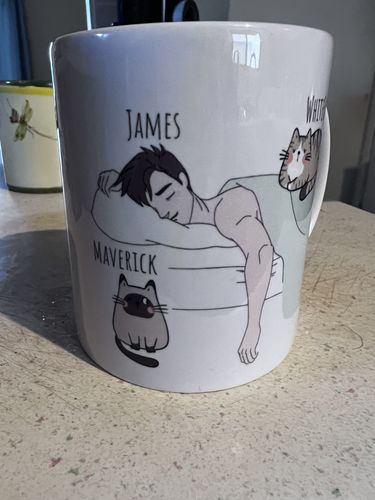 Customer photo review of Personalized Cat Dad Mug