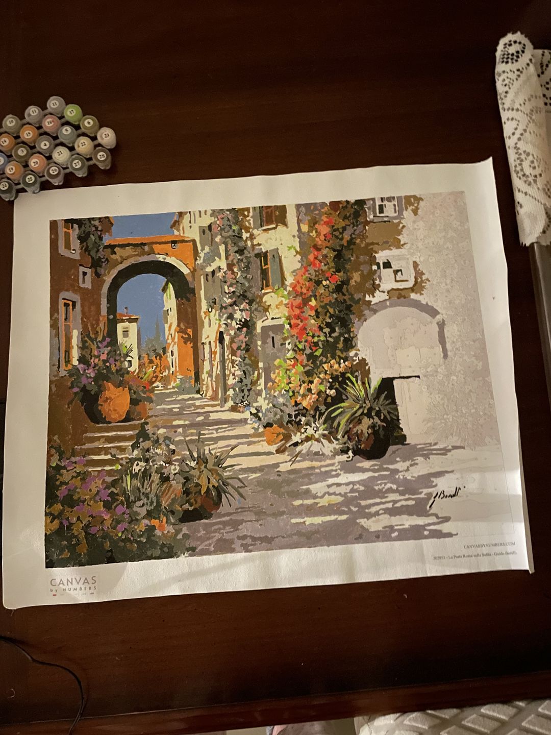 Customer photo review of La Porta Rossa sulla Salita - Paint by Numbers