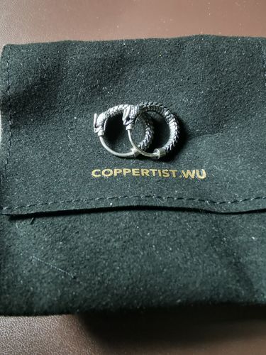 Customer photo review of Ouroboros Earrings