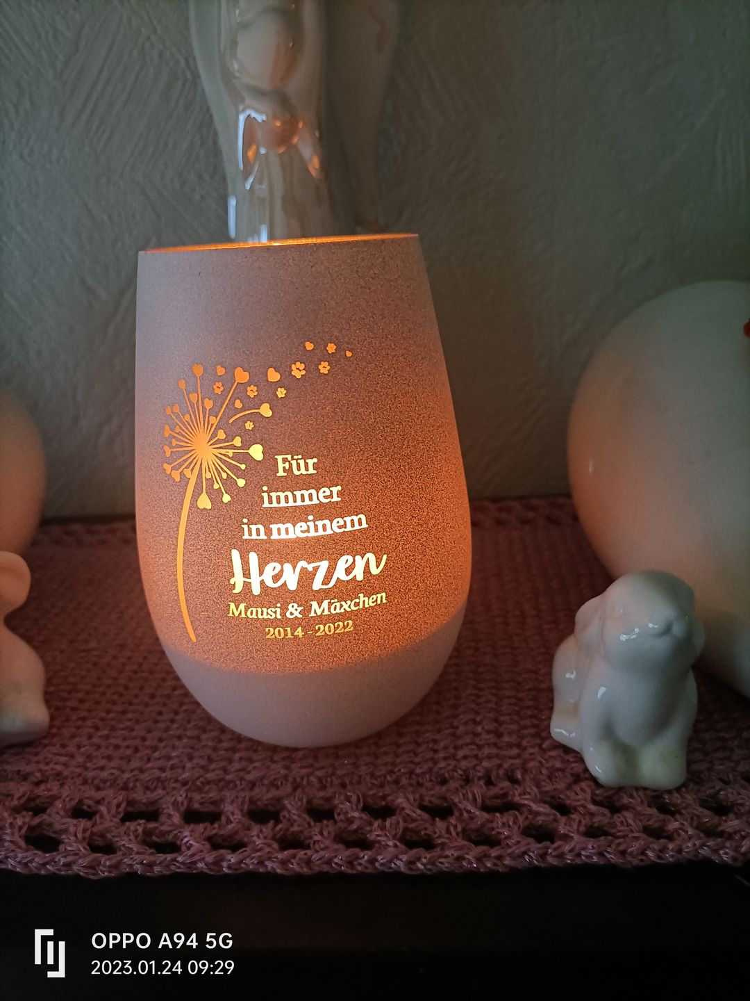 Customer photo review of Für immer im Herzen - Individuelles Trauerlicht