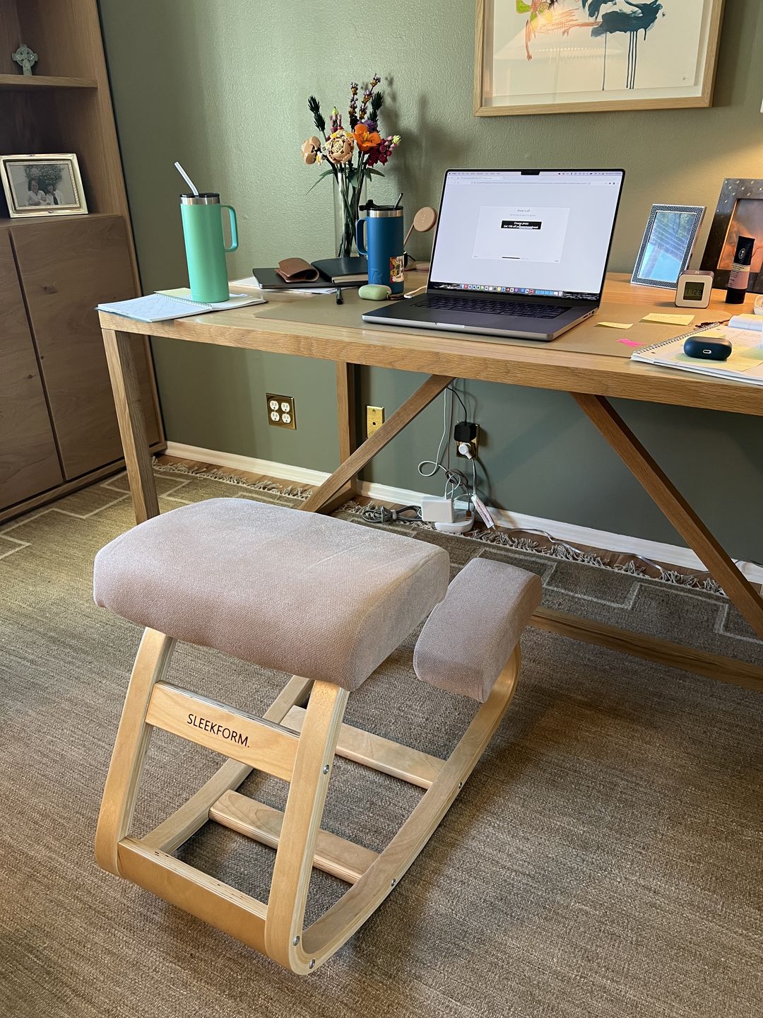 Customer photo review of The Austin Kneeling Chair: Winter Linen