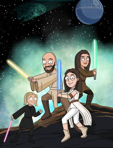 Customer photo review of Galaxy Wars Style Custom Portrait