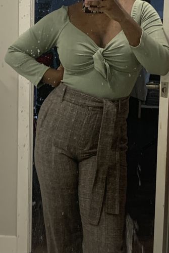 Customer photo review of Tie Me Up Top in Sage Green - Vixen by Micheline Pitt