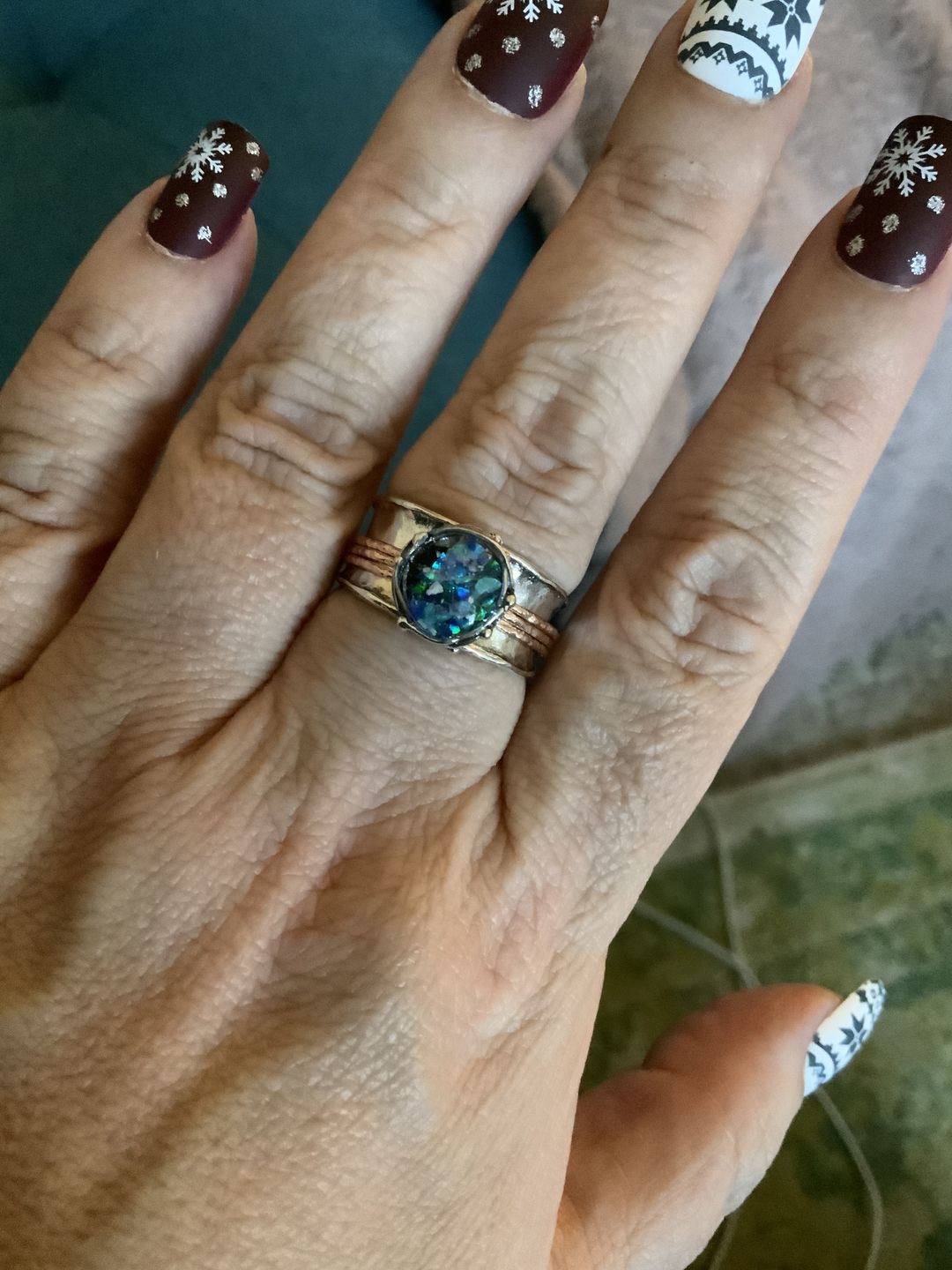 Customer photo review of Two Tone Spin Ring