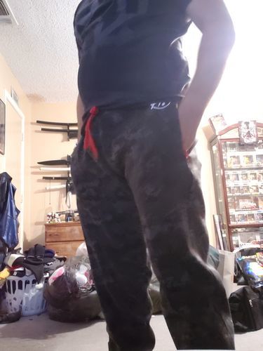 Customer photo review of Mens Camo Track Pants