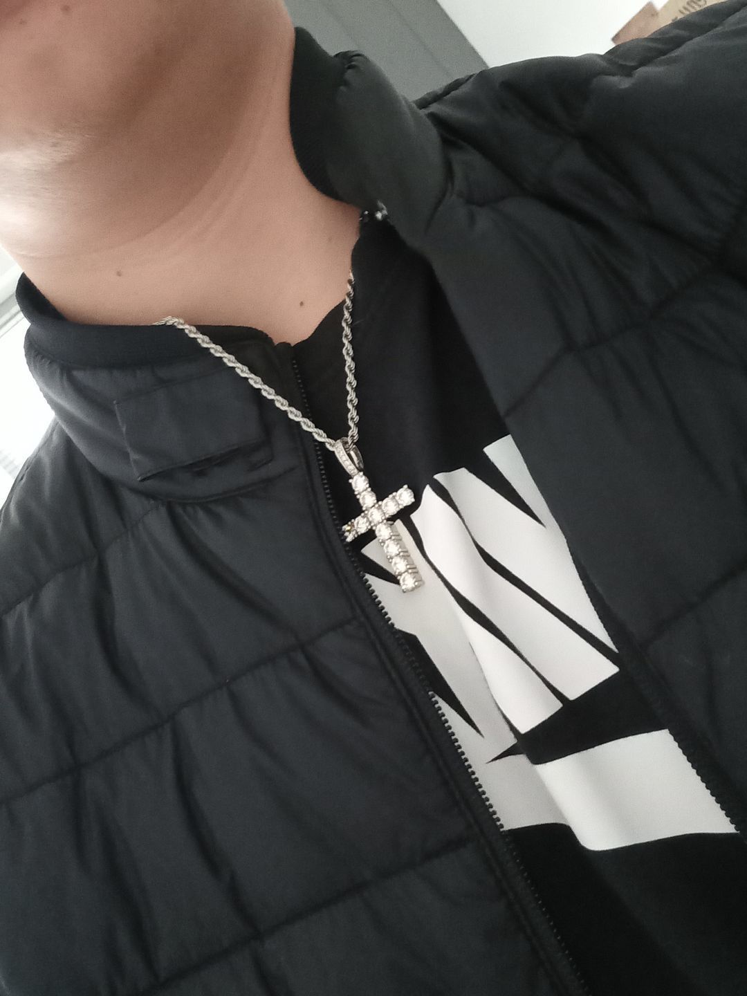 Customer photo review of Cross Pendant - White Gold