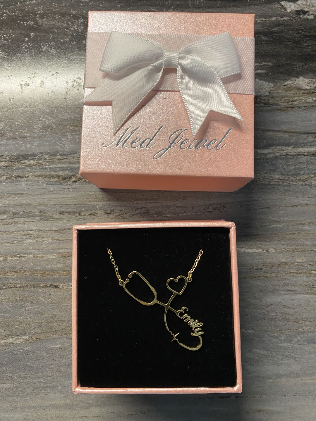 Customer photo review of Stethoscope Name Necklace EKG