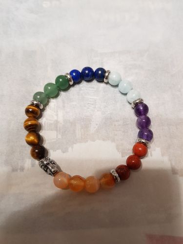 Customer photo review of BRACELET 7 CHAKRAS BOUDDHA ACIER