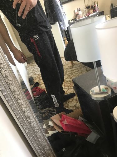 Customer photo review of Mens Power Over Track Pants - Black