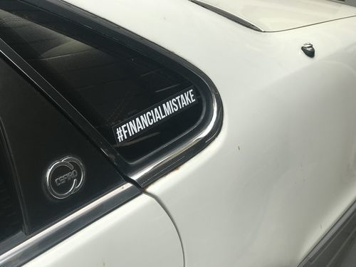 Customer photo review of Financial Mistake Sticker