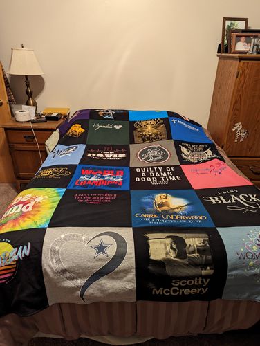 T-shirt quilt featuring dallas cowboys by Gina M from IA