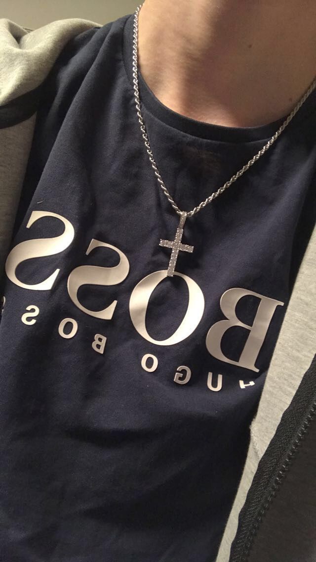 Customer photo review of Cross Pendant - White Gold