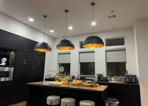 Customer photo review of Modern Hanging Oversized Dome Pendant