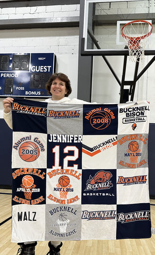 T-shirt quilt featuring bucknell bison basketball by Jennifer from PA