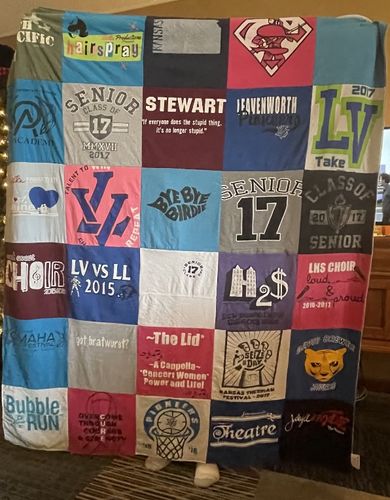 T-shirt quilt from leavenworth high school, lansing high school by teresa from KS