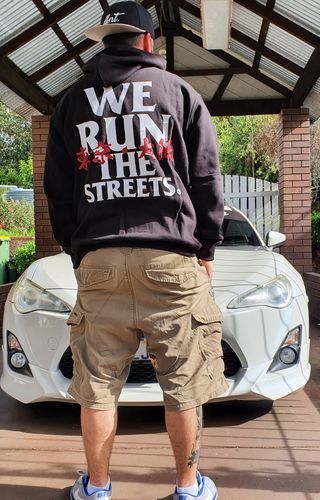 Customer photo review of We Run The Streets Hoodie
