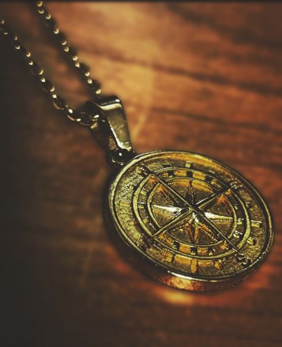 Customer photo review of Compass Pendant (Gold)