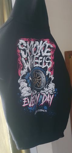 Customer photo review of Smoke Wheels Hoodie