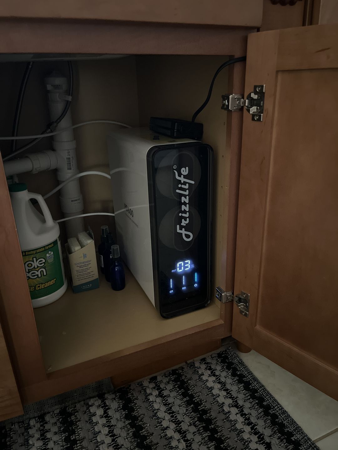 Customer photo review of Frizzlife 600 GPD Tankless Reverse Osmosis Water System With Alkaline & Remineralization, PD600-TAM3