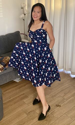Customer photo review of FINAL SALE - GHOSTBUSTERS™ Maneater Swing Dress in Stay Puft Novelty Print