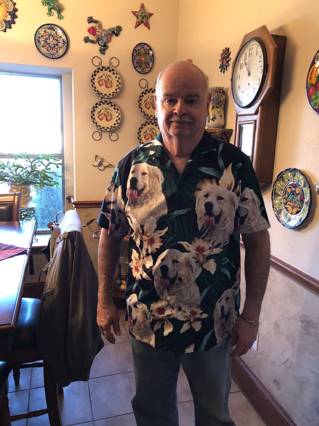 Customer photo review of Custom Leaves & Flowers Pattern Short-Sleeve Hawaiian Shirt (Dark Green Color)