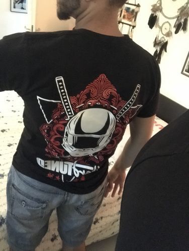 Customer photo review of Helmet Tattoo Band Tee