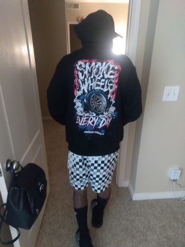 Customer photo review of Smoke Wheels Hoodie