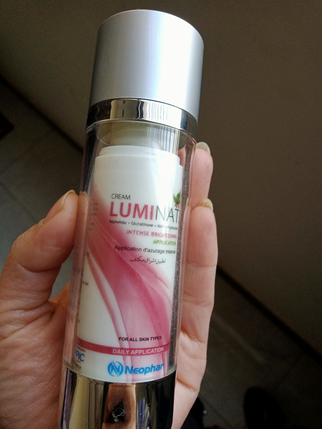 Customer photo review of Luminate Intense Skin Brightening Cream