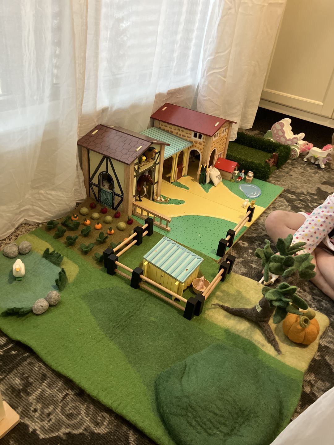 Customer photo review of Large Farm Play Mat Playscape