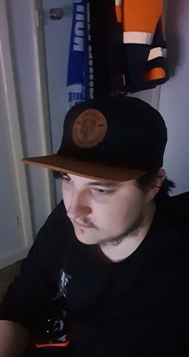 Customer photo review of Hardtuned Garage Flat Brim Cap - Rust
