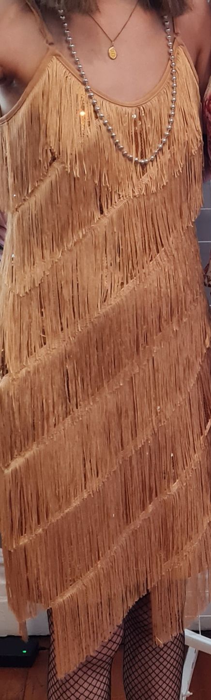 Customer photo review of Gold Fringe Flapper Dress