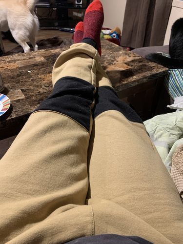 Customer photo review of Mens Power Over Track Pants - Tan