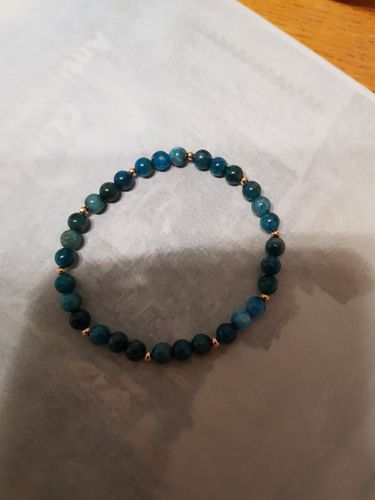 Customer photo review of BRACELET APATITE BLEU 6 mm