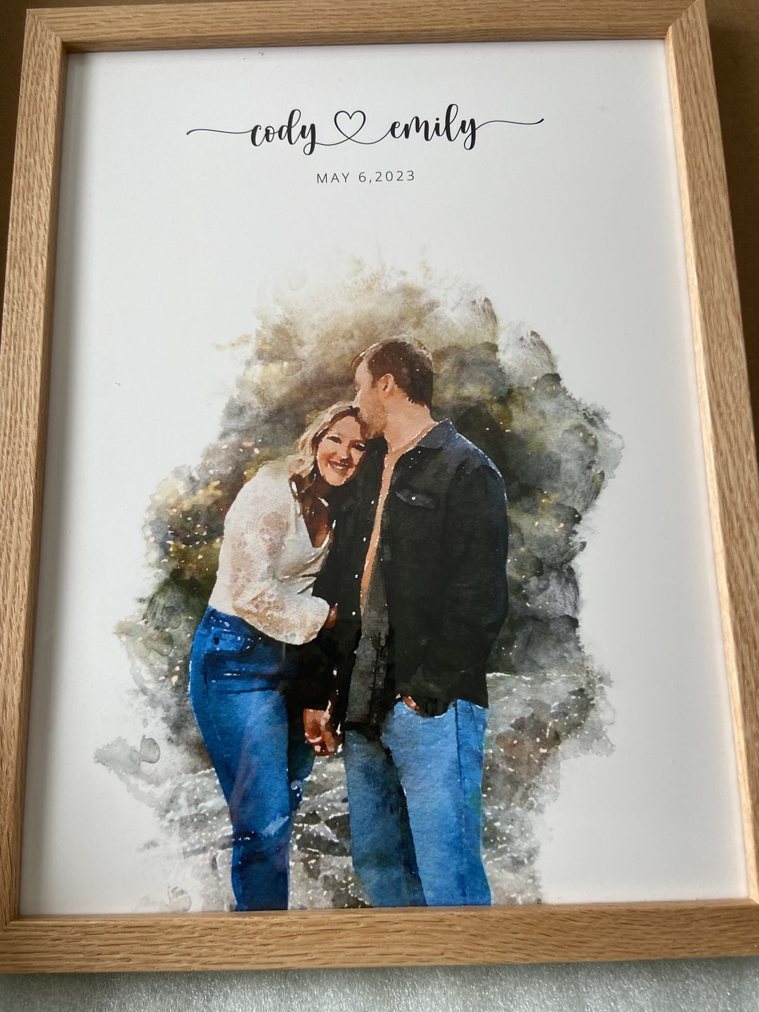 Customer photo review of Custom Newly Married Anniversary Wedding Couple Portrait