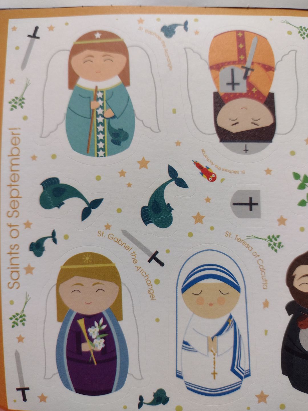 Customer photo review of Saints of the Month Sticker Book