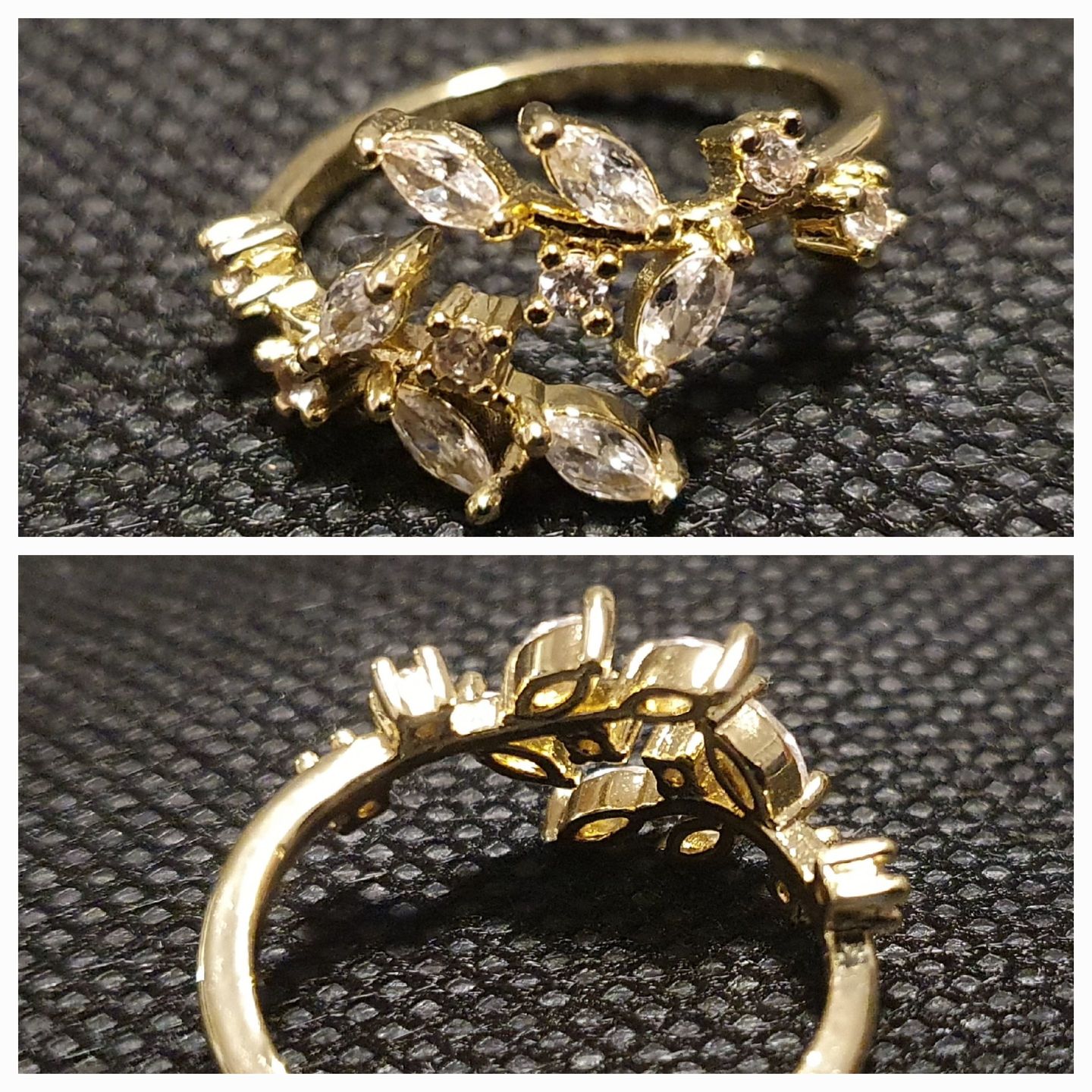 Customer photo review of 18K Crystal Vine Ring