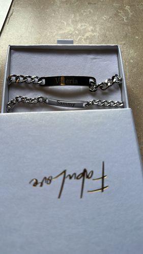 Customer photo review of Engraved Bracelet Set - W/ Eternal Rose Box