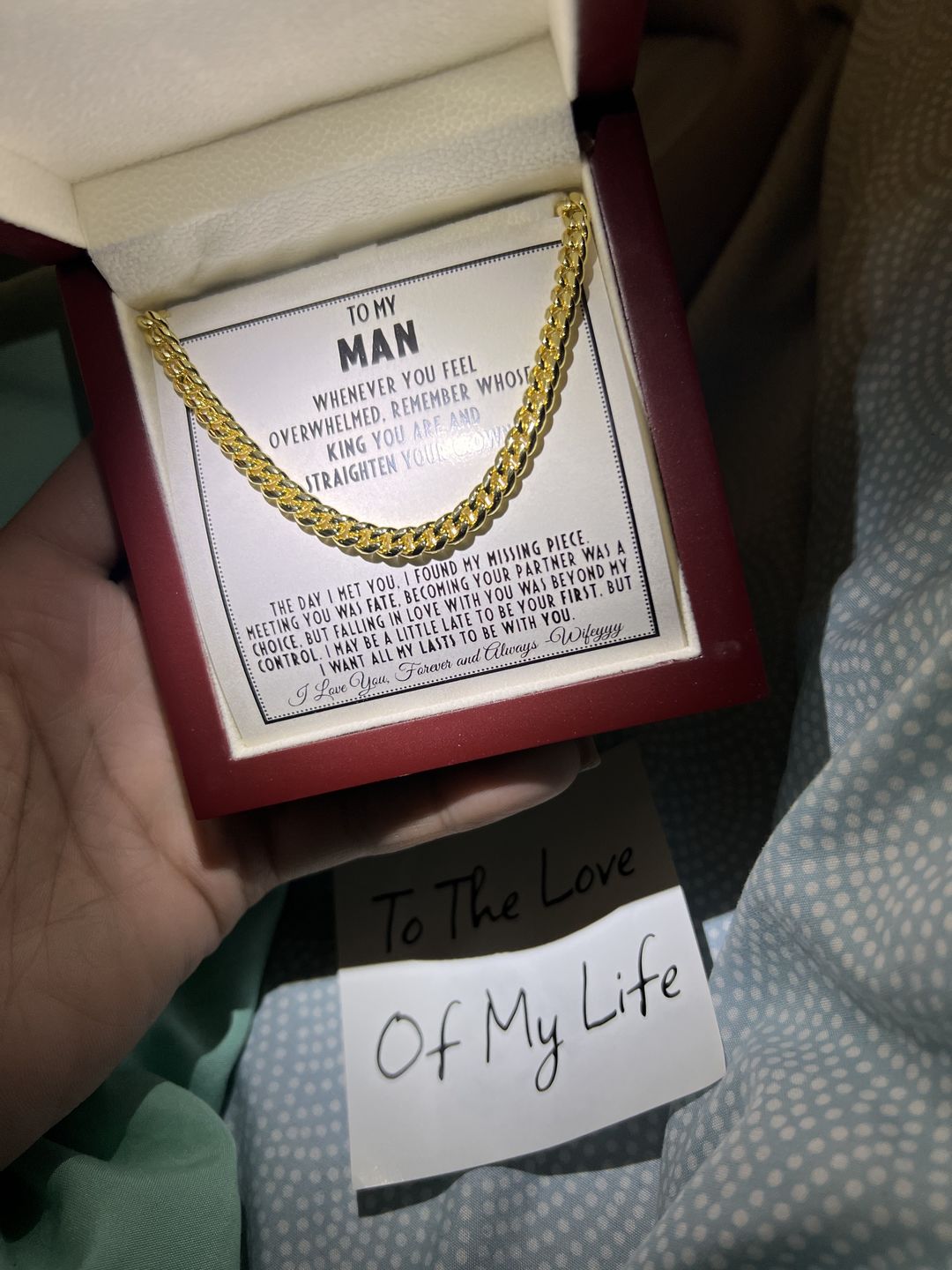 Customer photo review of To My Man - Straighten Your Crown - Cuban Link Chain Necklace