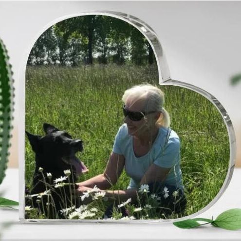 Customer photo review of Eigen foto - Gepersonaliseerd glazen hart