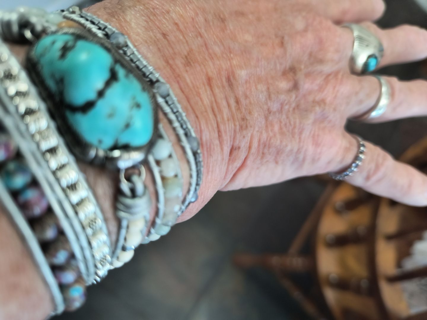 Customer photo review of The Turquoise Protection Wrap Bracelet