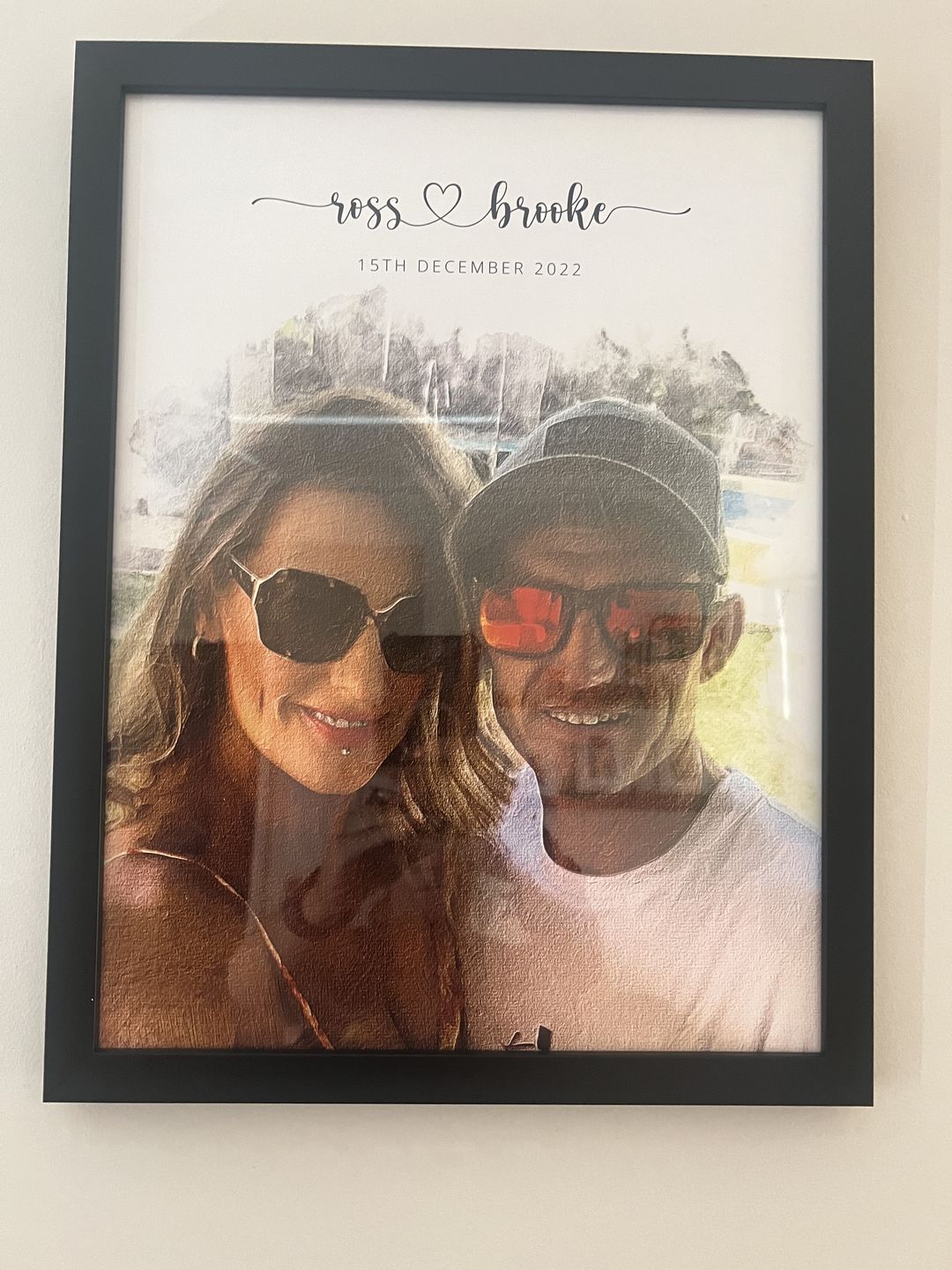 Customer photo review of Custom Engagement Anniversary Couple Portrait