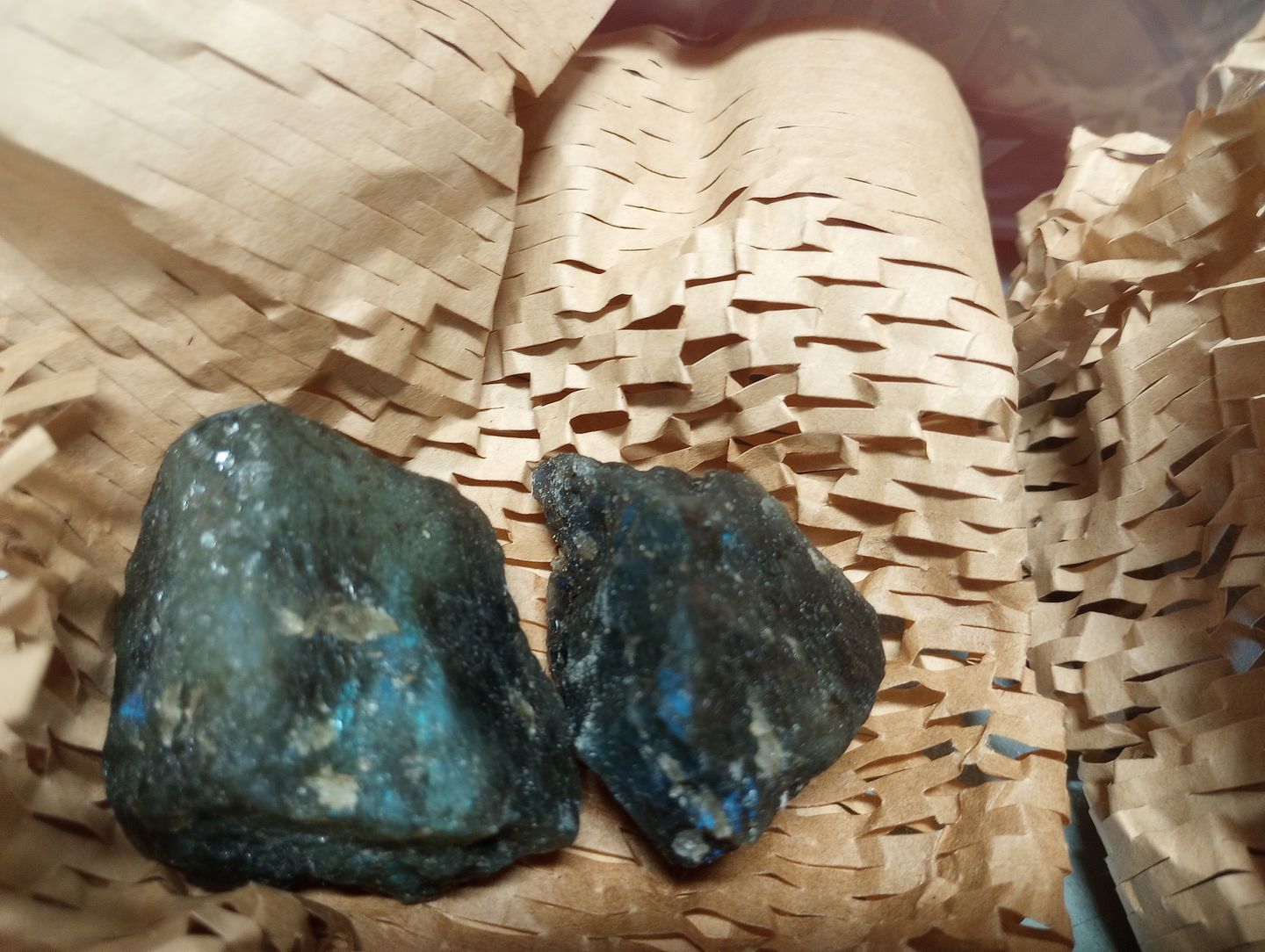Customer photo review of Natural Raw Labradorite Stones