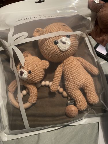 Customer photo review of Teddy the Bear - Olive Green Gift Set
