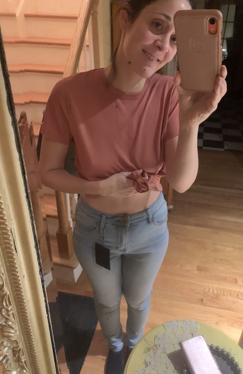 Customer photo review of Impact High Waisted Skinny Jeans - Ice