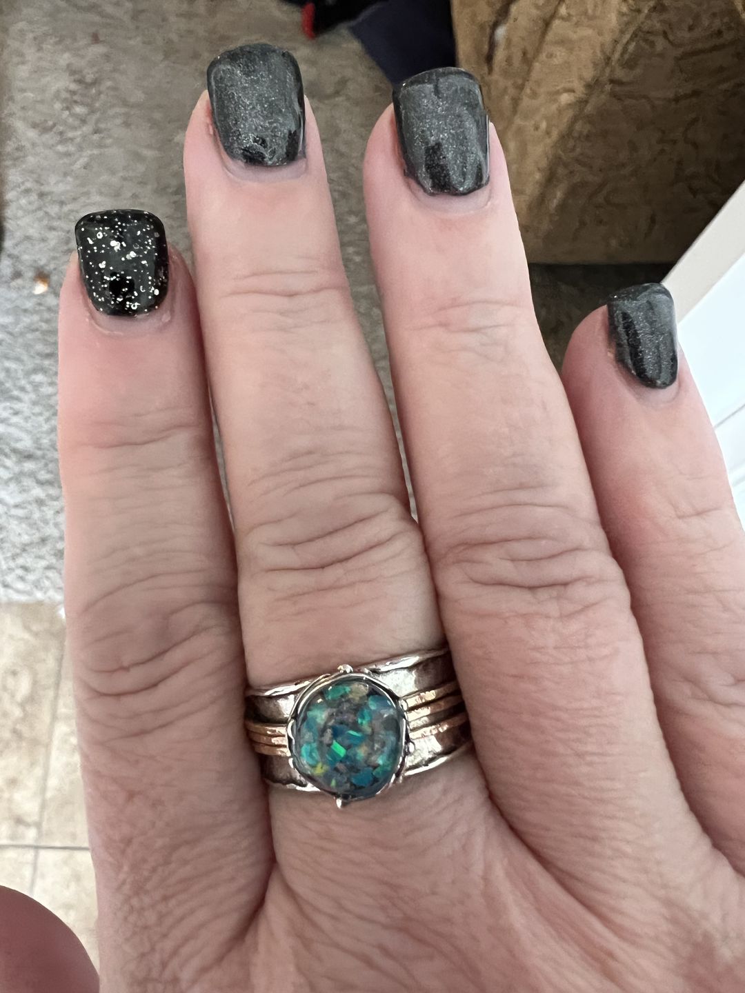 Customer photo review of Two Tone Spin Ring